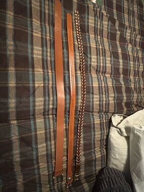 Womens’s Brown Leather Belts (3) - Classic and Braided Styles